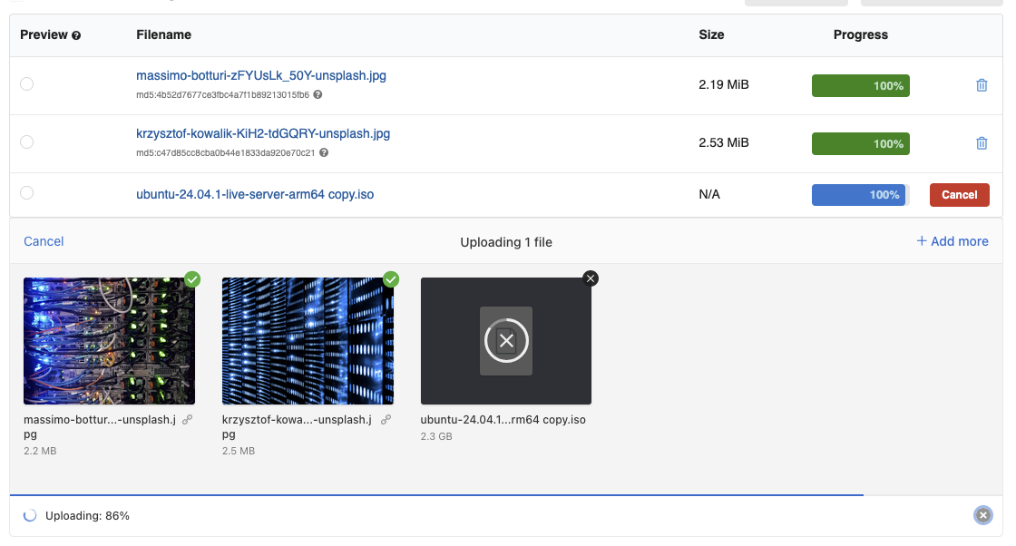 Files uploader