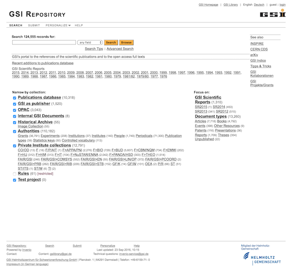 GSI Institutional Repository